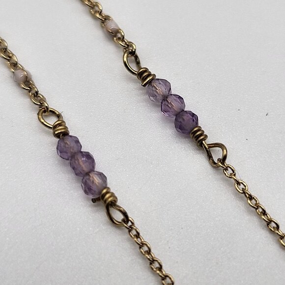 Luna Norte Sagittarius Necklace Gold Tone Purple Faceted Beads Zodiac - Picture 5 of 13